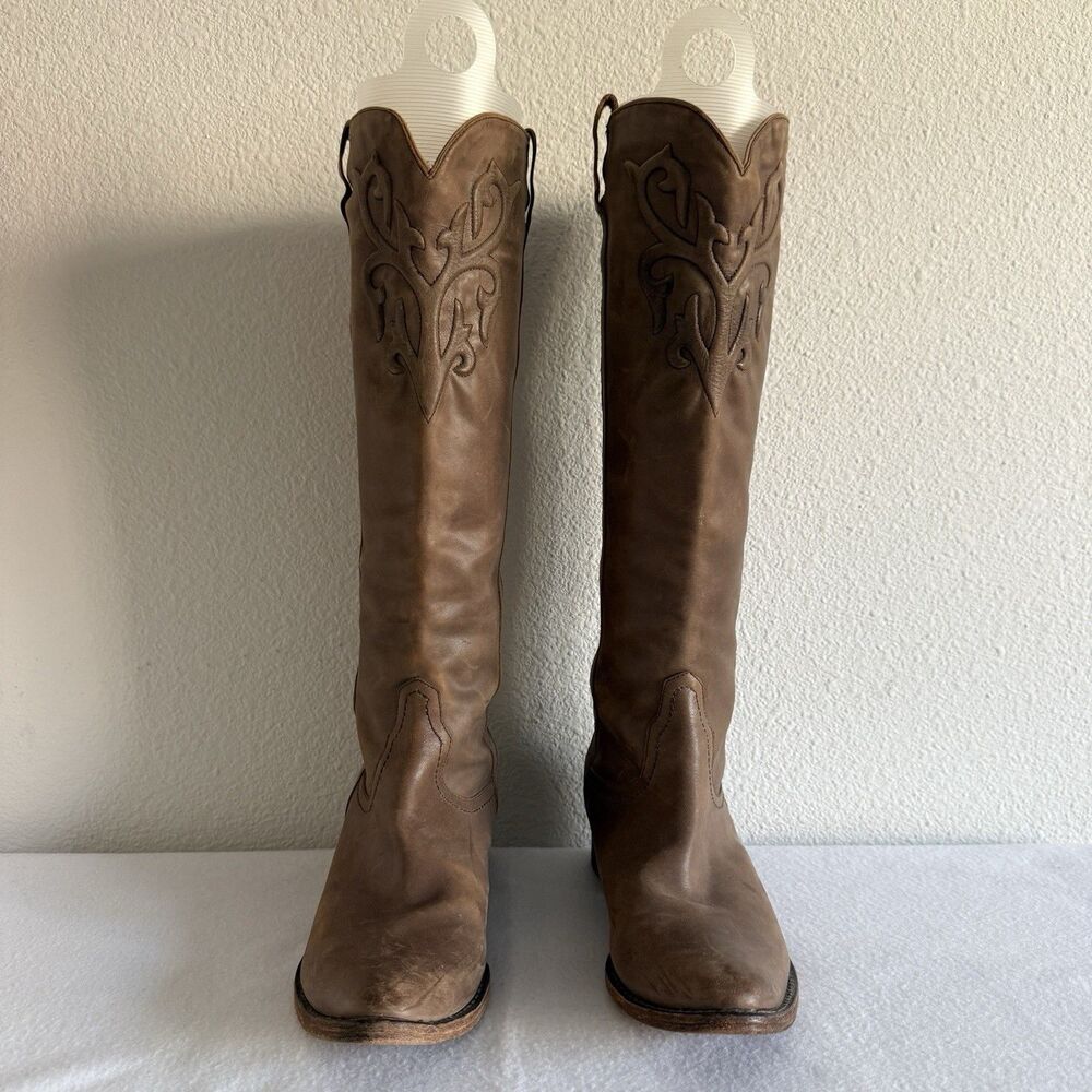Spirit by Lucchese Women's Brown Leather Western Equestrian Boots Size 7